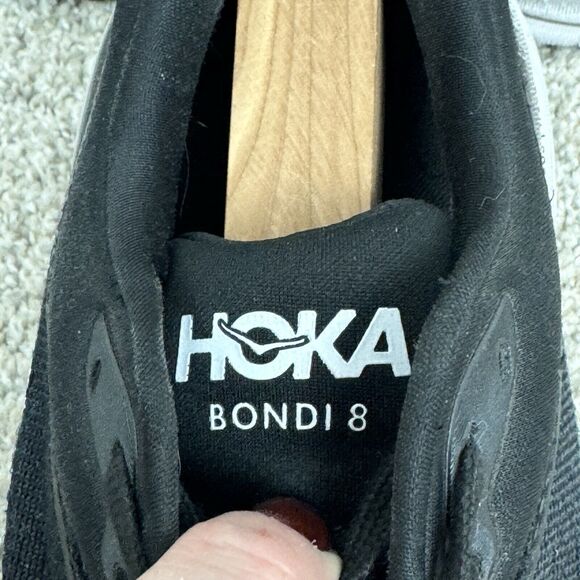 Hoka One One Womens Bondi 8 1127952 BWHT Black Running Shoes Sneakers Size 10 B - Picture 8 of 11